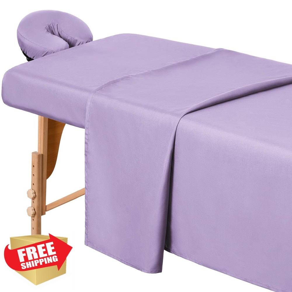 Comfyanno Massage Table Sheets 3 Pcs Microfiber Lavender