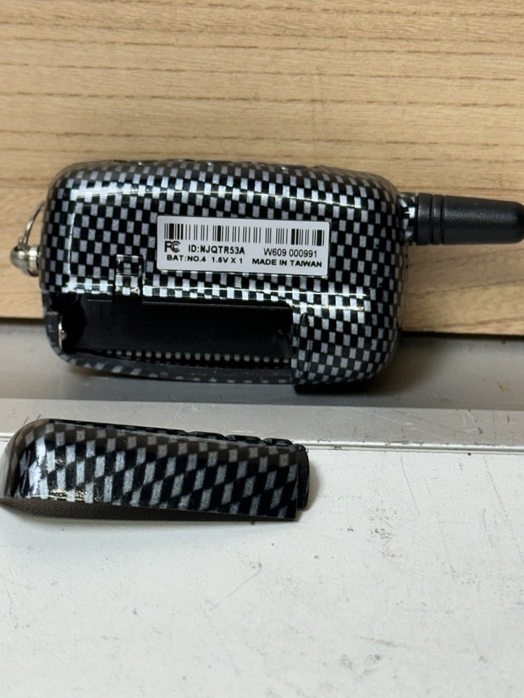 2-WAY LCD REMOTE TRANSMITTER NJQTR53A KEY FOB SECURITY (UNTESTED)