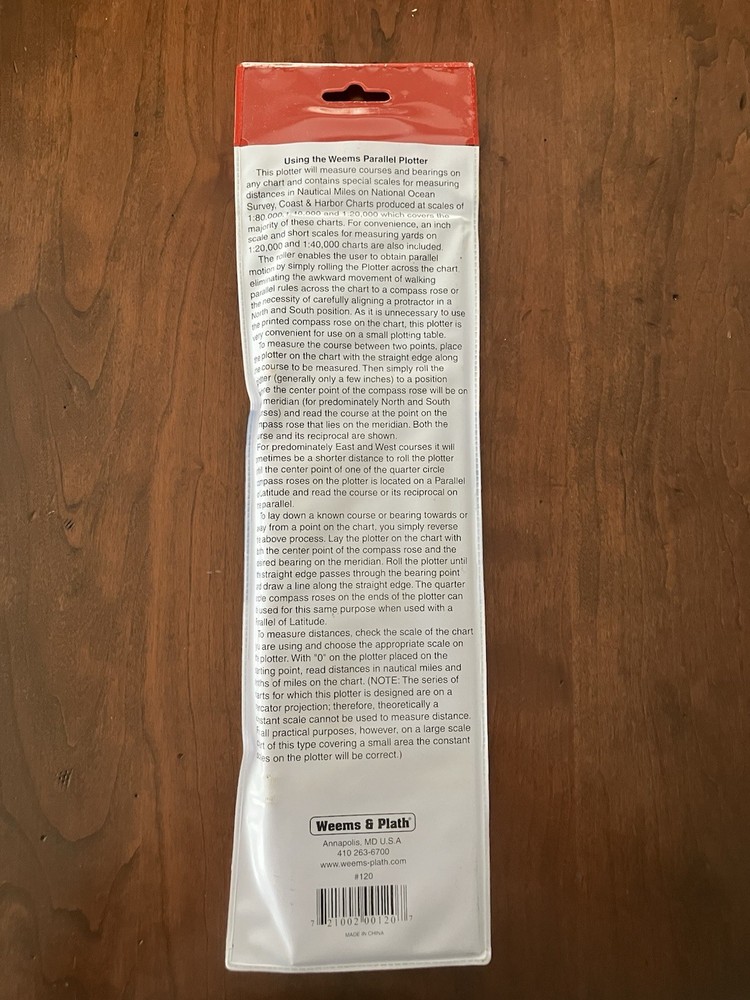 WEEMS & PLATH Marine Navigation Parallel Plotter #120 New MSRP 49.99