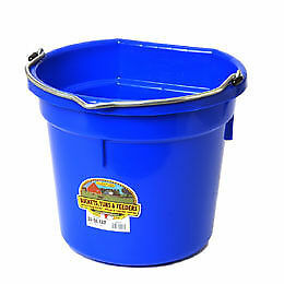 Little Giant Bucket Flat Back 20 Quart Plastic MultiPurpose Farm Ranch Blue