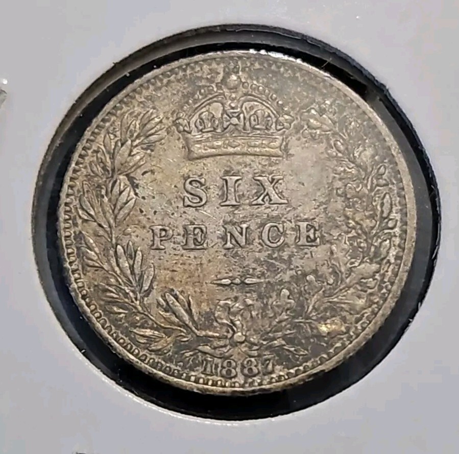 1887 GREAT BRITAIN SILVER SIX PENCE (KM.#760)