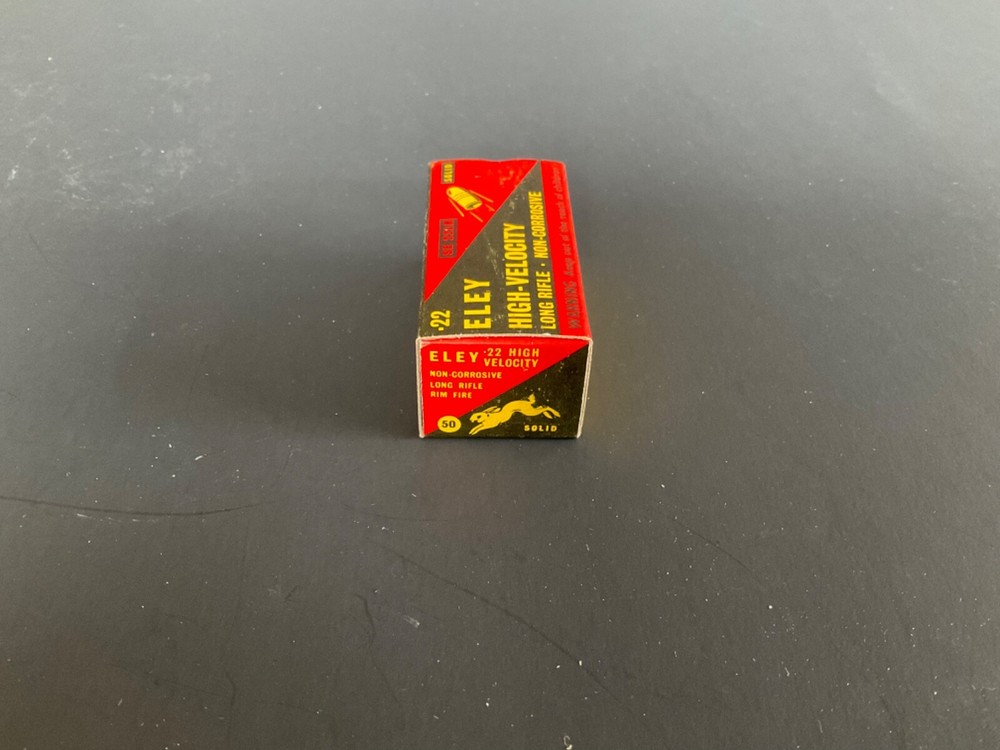 EMPTY 22 AMMO BOX ELEY long Rifle Rabbit MINTY England #2