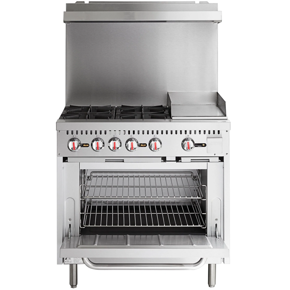 Liquid Propane 4 Burner 36" Range with 12" Griddle and Standard Oven