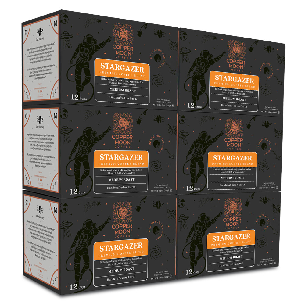 COPPER MOON COFFEE K CUPS, STARGAZER BLEND, 72 COUNT
