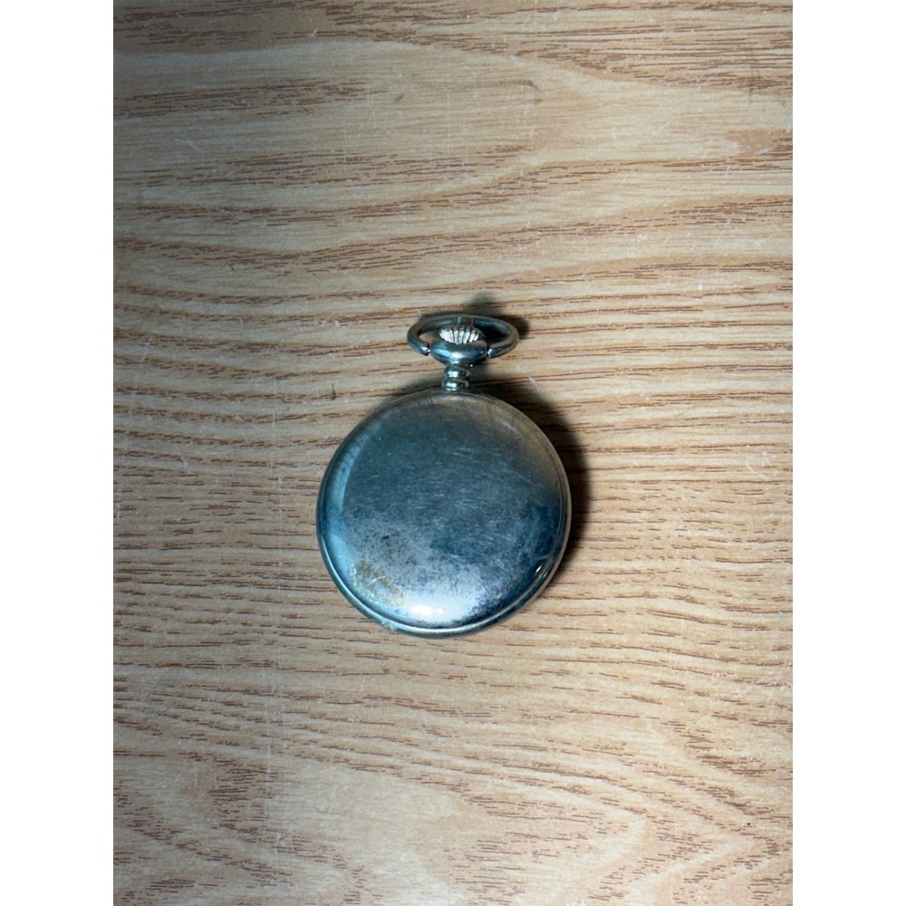 DAD Silver Tone Date Quartz Pocket Watch