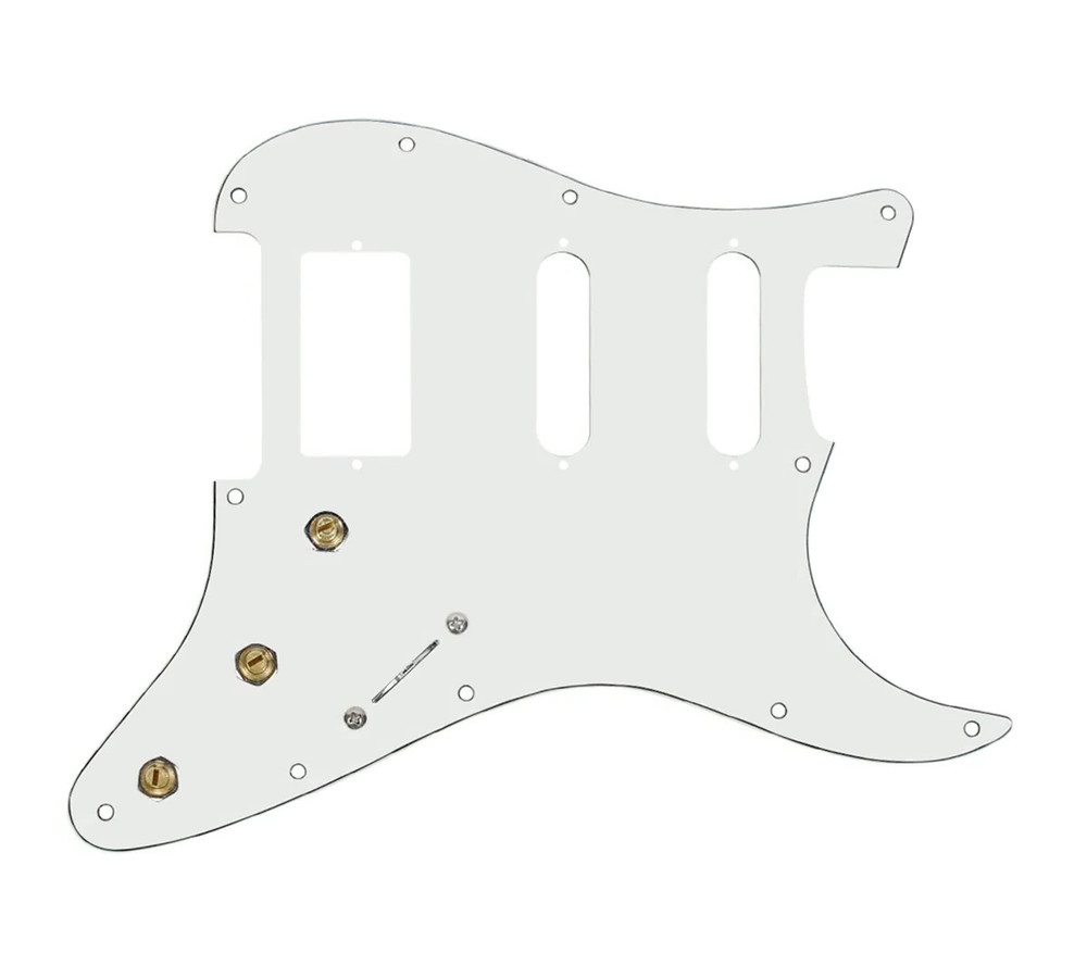 920D Custom Push/Pull 5 Way Pre-Wired HSS Strat Parchment Pickguard