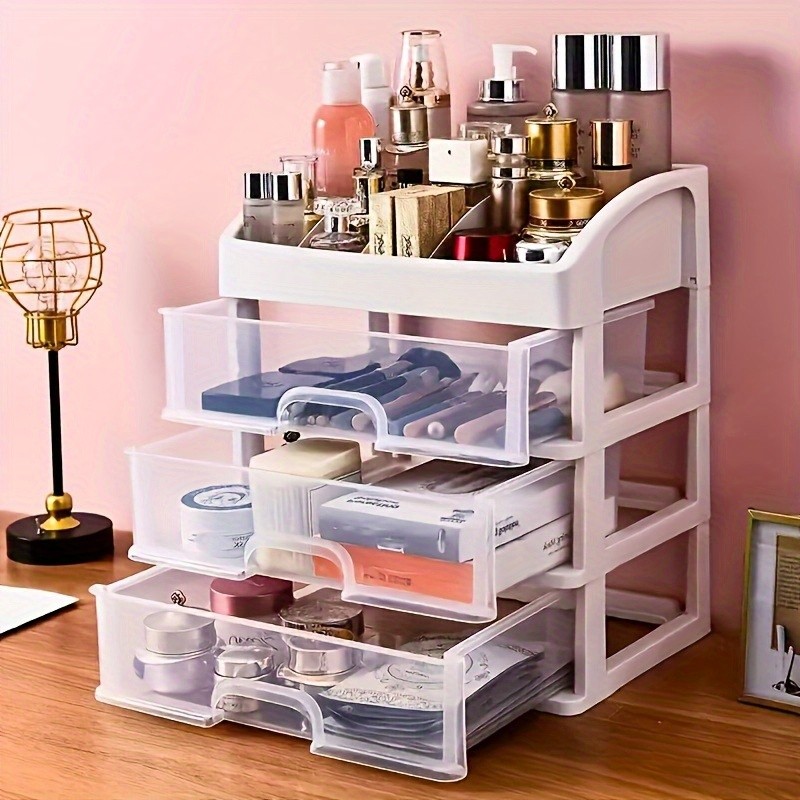 Capacity Multi-Layer Cosmetic Organizer with Drawers,Pull-Out Shelf for Makeup