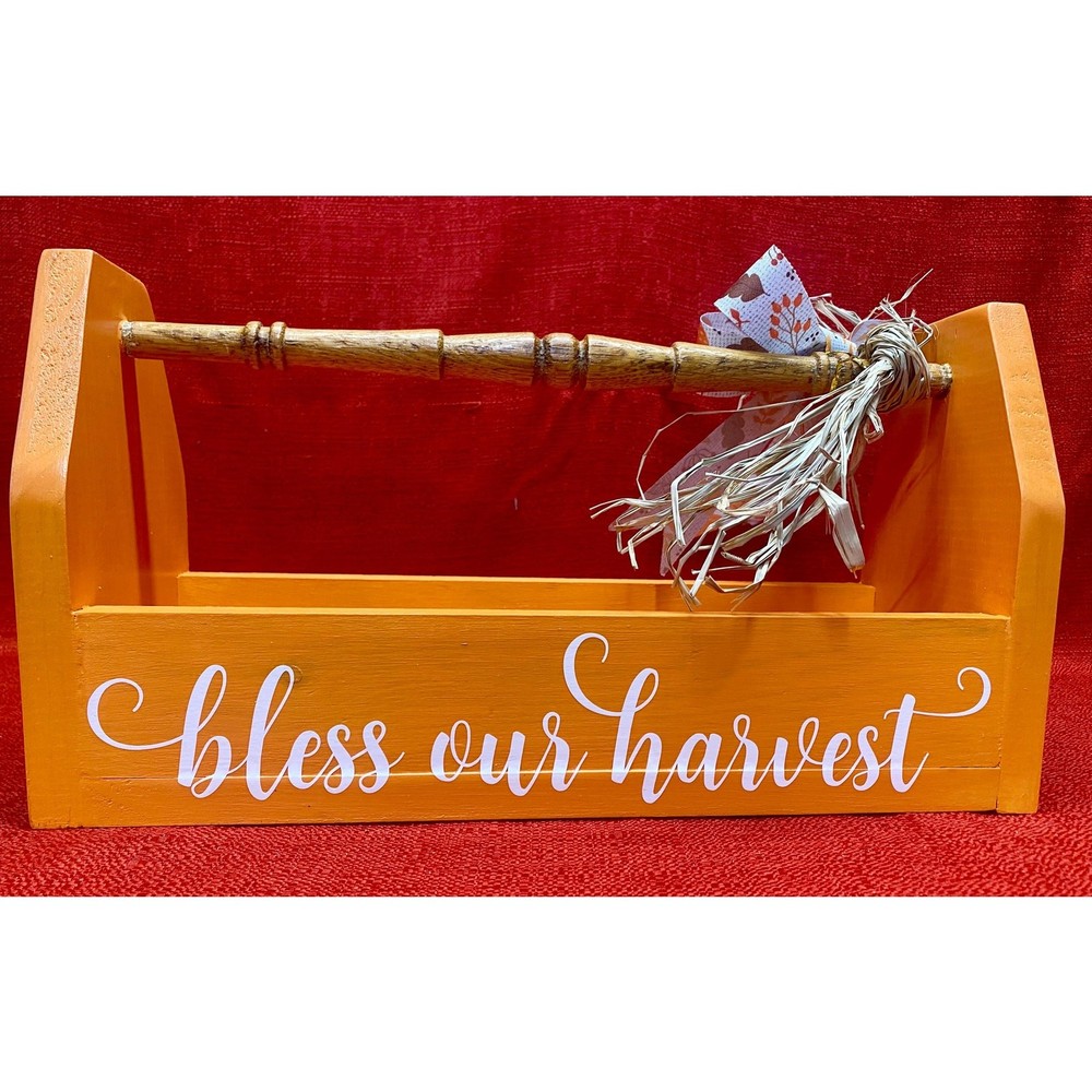 Rustic handcrafted fall tool caddy for decor, table centerpiece FREE SHIPPING