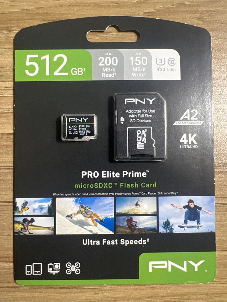 High-Capacity 512GB microSDXC - Shockproof, Waterproof, For Smartphones & Drones