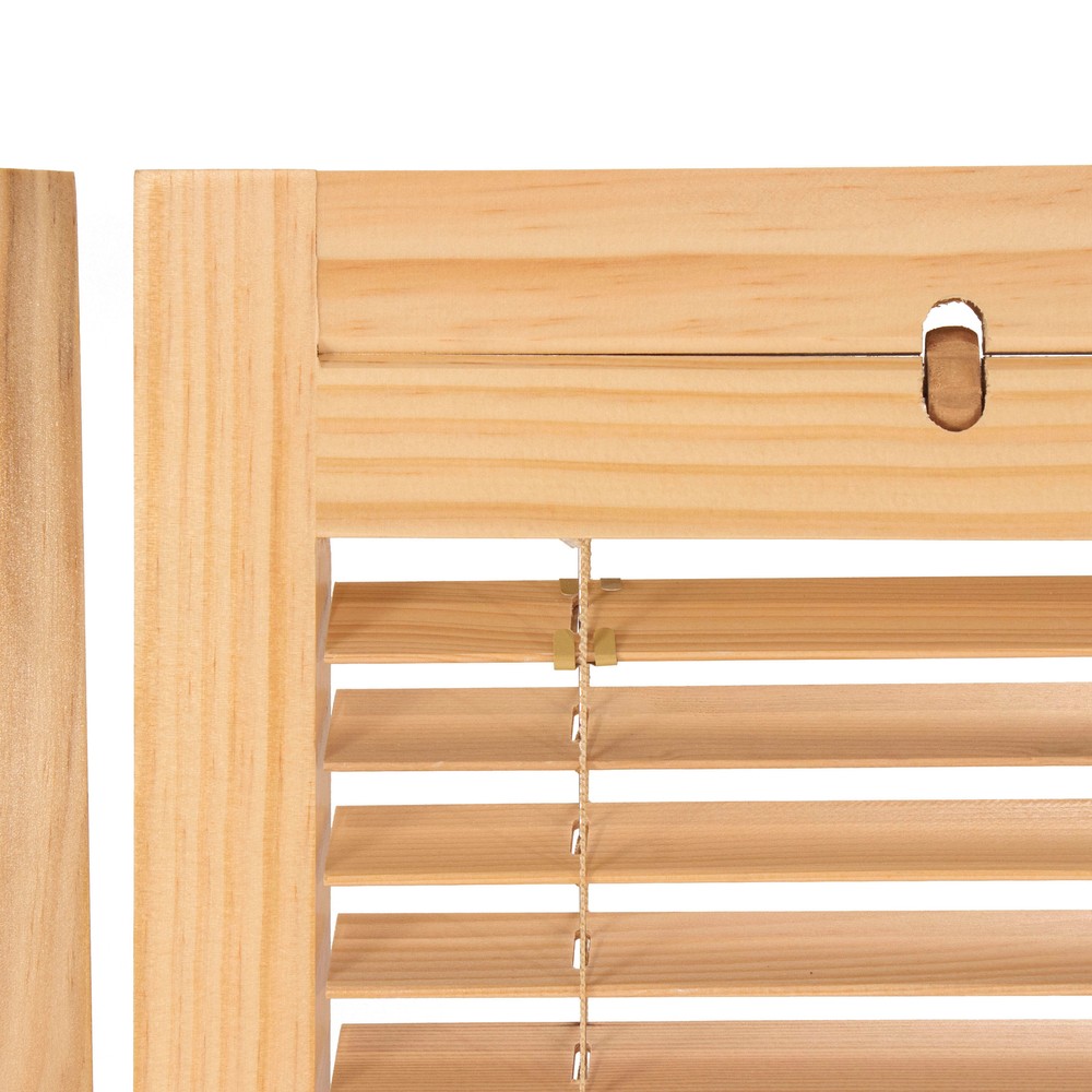 6 ft. Tall Adjustable Shutter Room Divider Natural 3 Panel