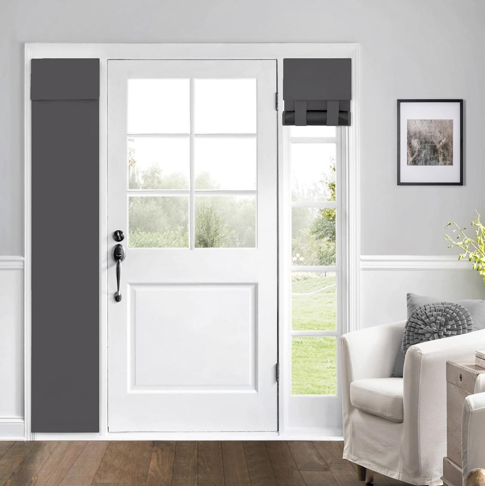 100% Blackout Curtains for French & Side Doors, Light Blocking Drapes for Win...