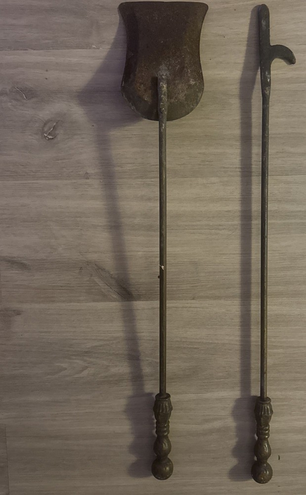 Antique Forged Fireplace Tools