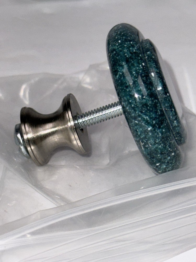 Set of 5 various Drawer Pulls - Blue/Green - New