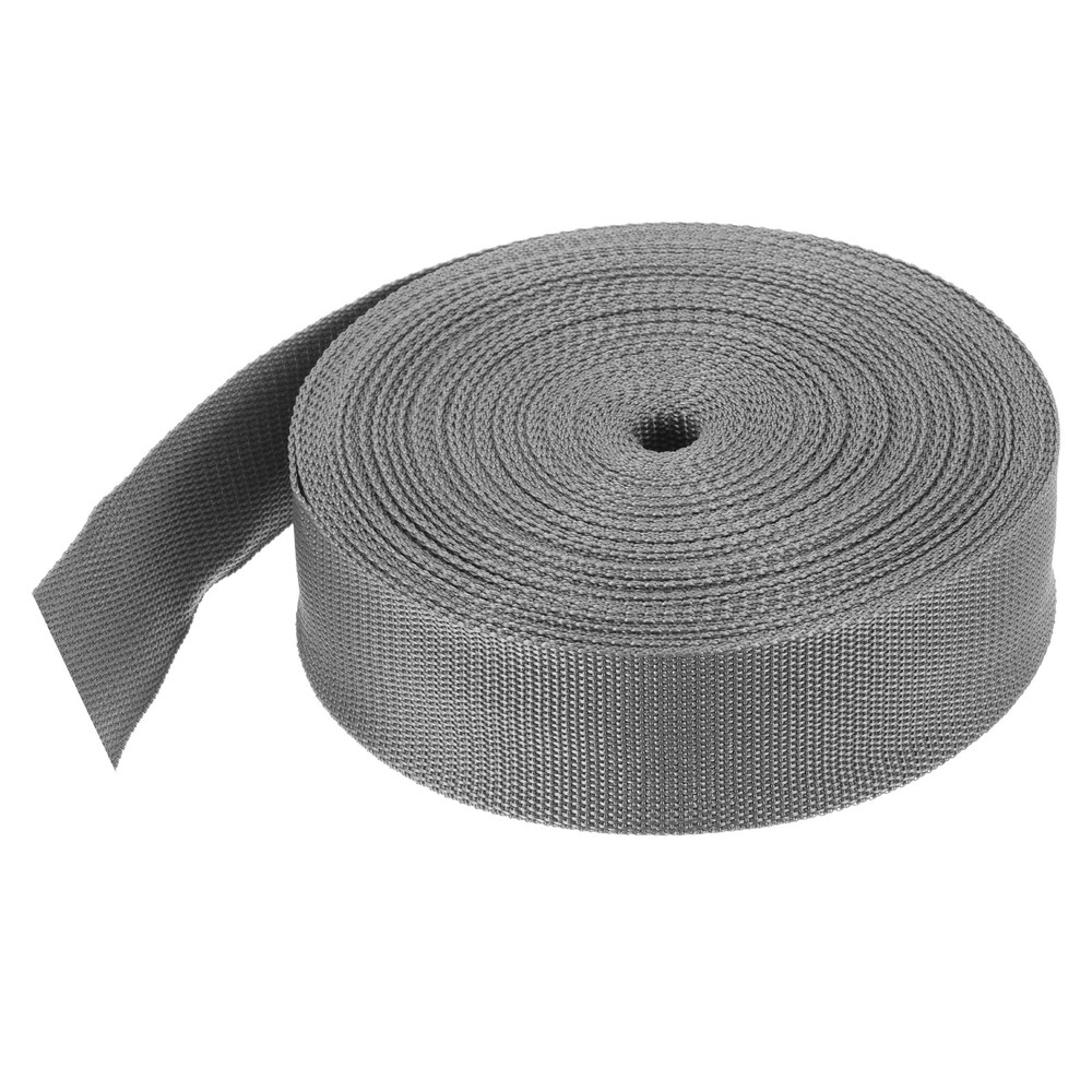Lightweight Polypropylene Webbing Strap 2" 25 Yard Band Grey for Outdoor