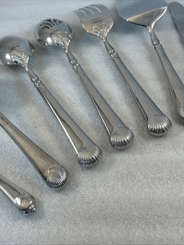 7 pc Reed & Barton Gloucester Shell Williamsburg Stainless Serving Flatware Set