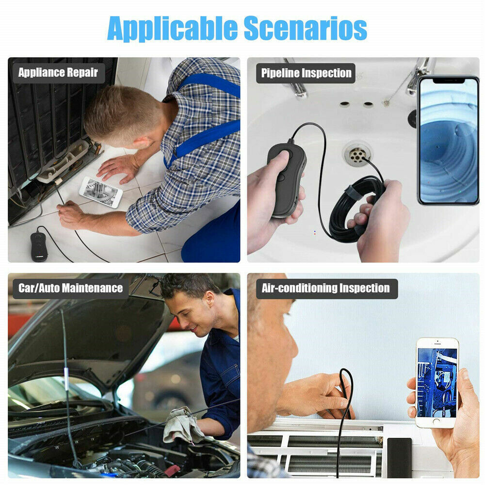 Wireless Endoscope Camera BoreScope Inspection Camera Pipe Plumbing Car Engine