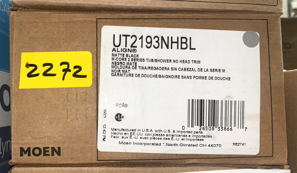 Moen Ut2192NHBL Align Shower Only Trim Package - Black