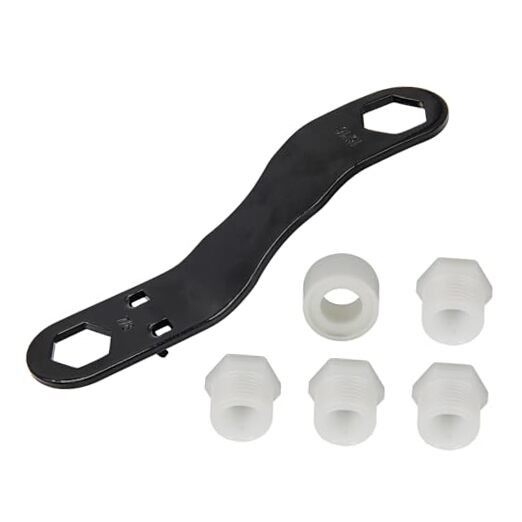 RV Water Heater Drain Plug Kit, Include 1 Pieces Angled Wrench, 4 Pieces 1/2"