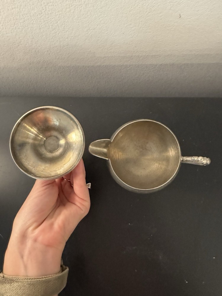 Vintage Silver Plated Creamer Pitcher with Lid