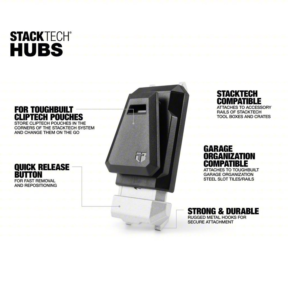 TOUGHBUILT STACKTECH HUBS Tool Box Accessory Set of 3, Quick Release
