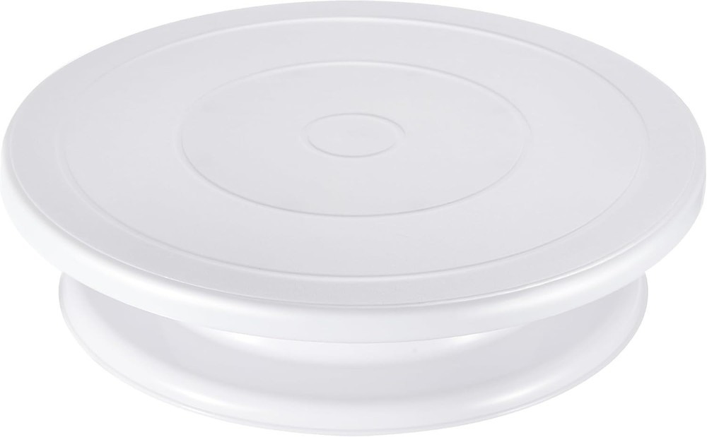 Elevate Your Baking: 11-Inch White Rotating Cake Turntable for Easy Decorating