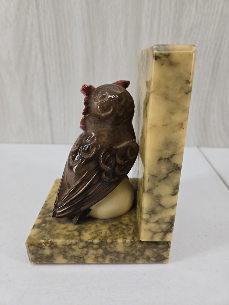 Vintage Owl Single Bookend Stone