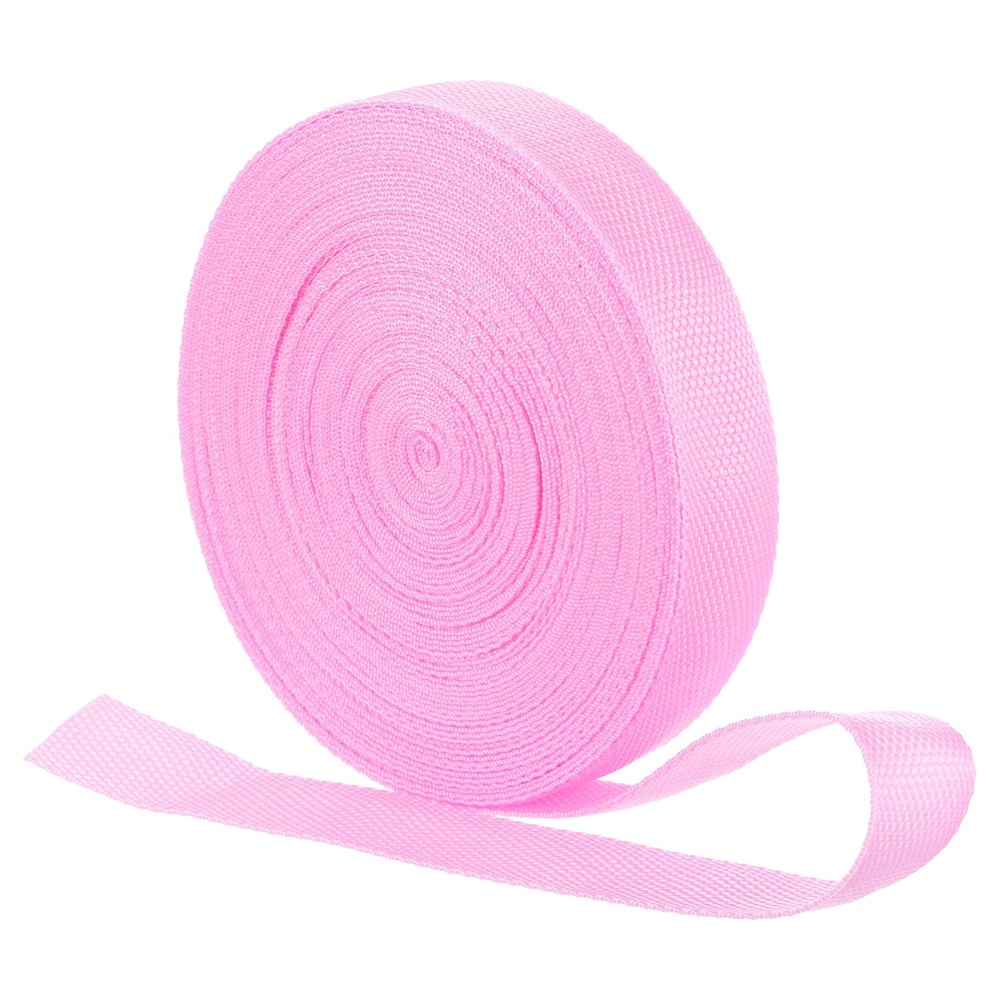 Nylon Webbing Strap, 22 Yards x 1-1/4" Polypropylene Flat Webbing Strap (Pink)