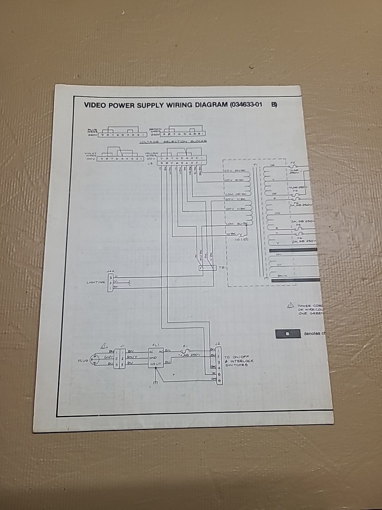 Atari Asteroids schematic Arcade Video game manual Supplement.