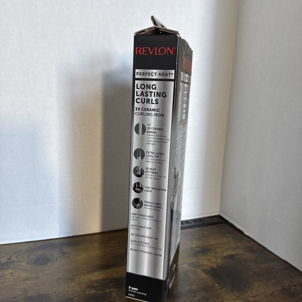 Revlon 1/2” Barrel Ceramic Curling Iron NEW OPEN BOX