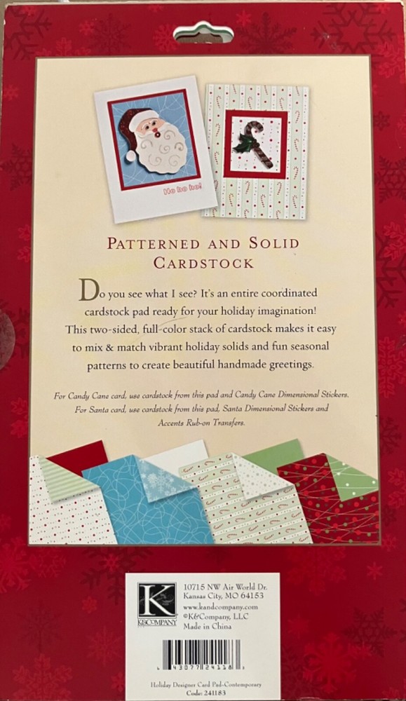 K&COMPANY patterned & solid cardstock 24 CARDS 5 ½ x 8 ½ missing 1