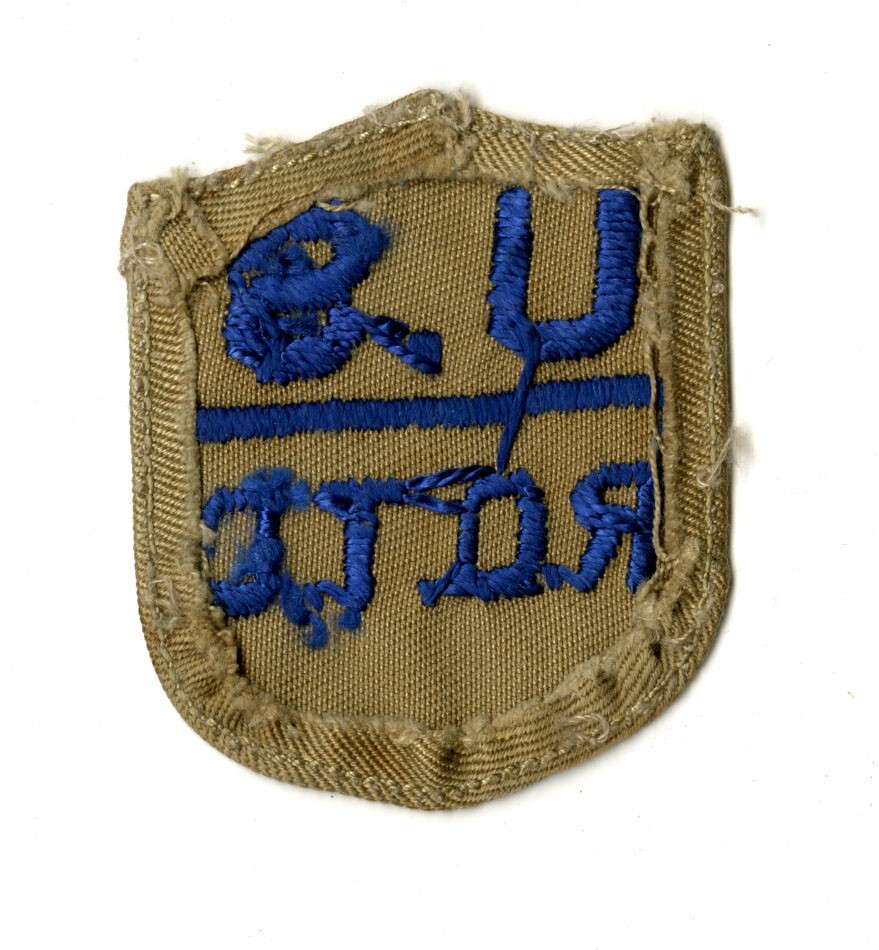 US ROTC Medium Blue Thread on Khaki Twill WWII Vintage