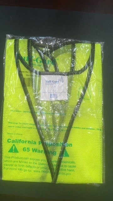 Tuff-Gard - Visibility Vest, Lime Green, Mesh Polyester, Hook-and-Loop, Unisex