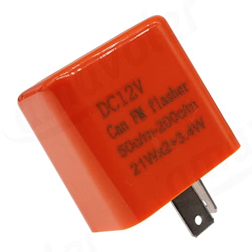 12V 2Pin Flasher Relay Speed Adjustable Indicators LED Light Orange-1pcs