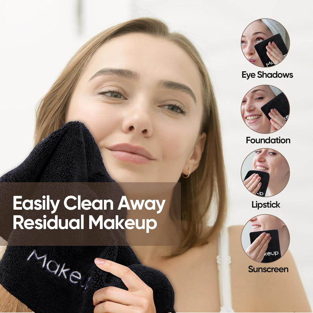 Makeup Remover Cloth 13"x13" Microfiber Face Towel 6 Pack