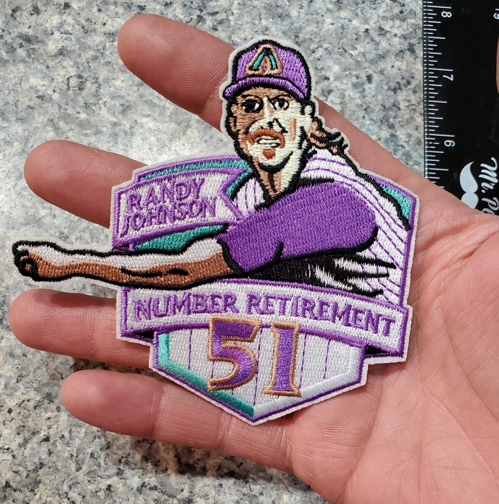 Commemorative Patch Randy Johnson. #51 Diamondbacks. Embroidered. Iron On. 4"x4"