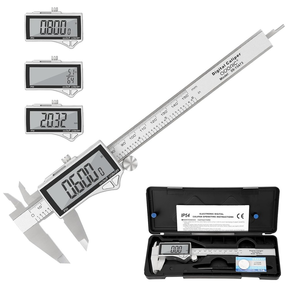 Multi-Function Stainless Steel Digital Caliper: 0-6 Inches with 3 Unit Switch