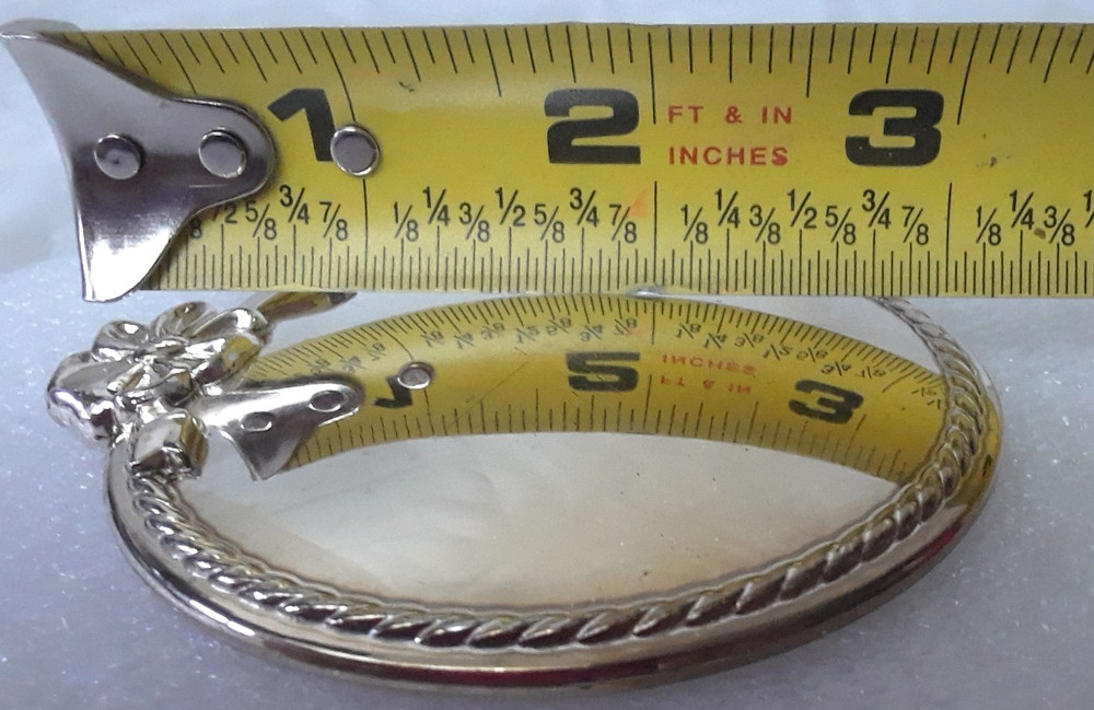 Oneida Ropes & Bows Silver Plate Pocket Purse Mirror