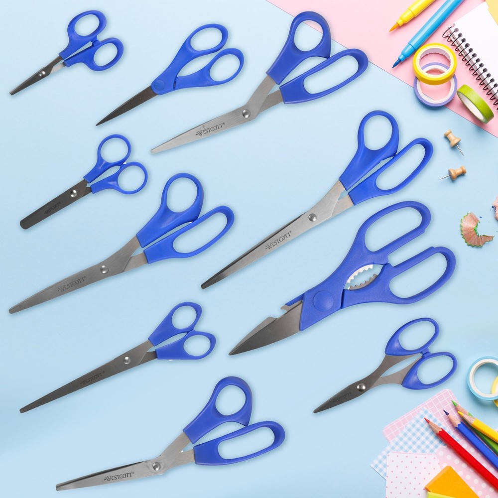 Multipurpose Scissors All Purpose Stainless Steel Value Pack Blue Sewing