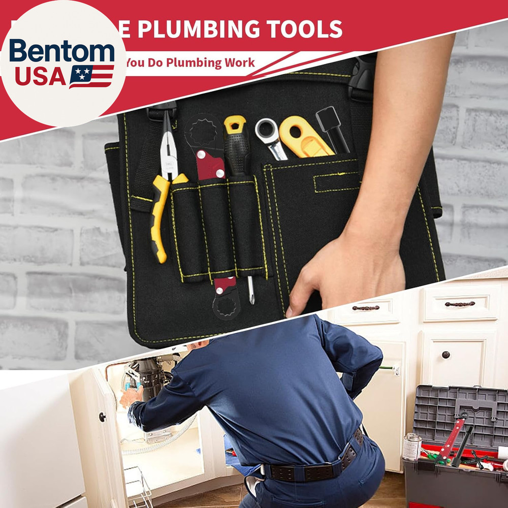 Plumbing Tools Angle Stop Wrench Kit - 3-Piece Plumber Tool Set with Compression