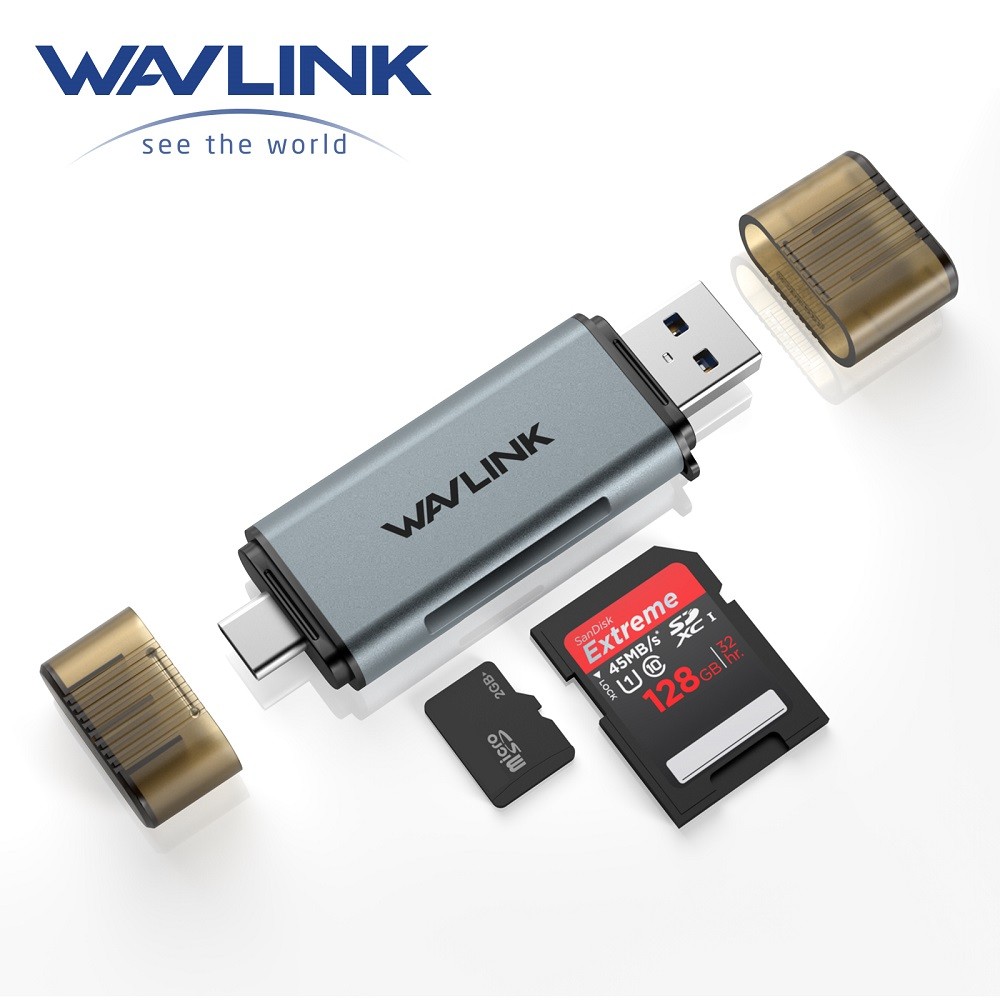 Wavlink 2-in-1 USB C/USB3.0 Micro SD Memory Card Reader SD Card Reader Adapter