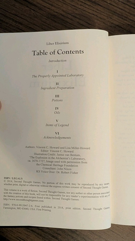 Liber Elixirium HC Alchemy Potion Guide RPG Second Thought Games