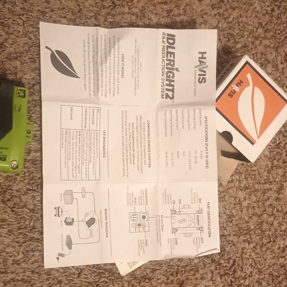 Idleright2 Idle Reduction System For Any Vehicle Equipped With A Remote Starter