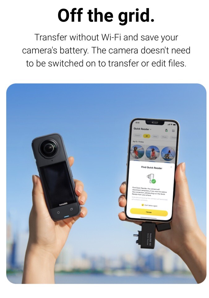 Original Insta360 X4 Quick Reader - Fast & Convenient Data Transfer