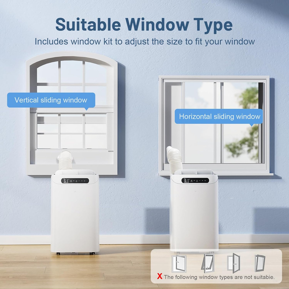 14000 BTU Portable Air Conditioners for Room Cooling up to 700 Sq. Ft, 3-IN-1 Qu