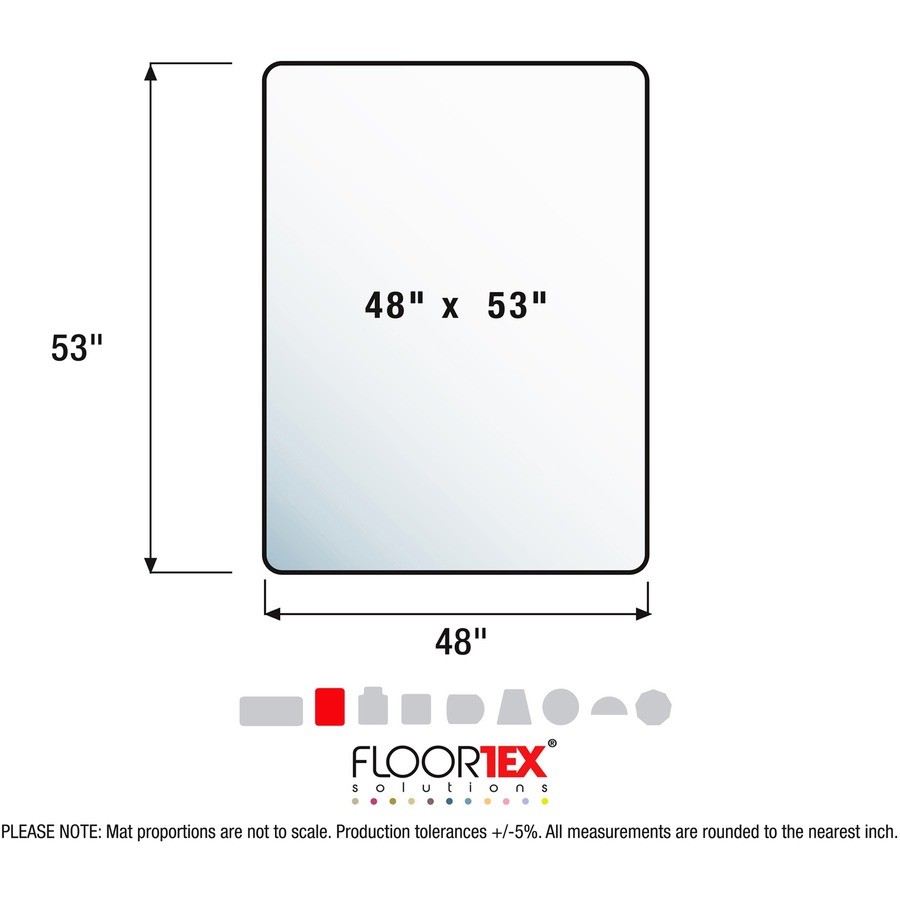 Floortex 1113427ER_40 Clear Rectangular Chair Mat 53x48in