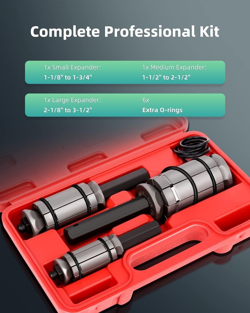 Efficient 3-Piece Pipe Expander Set for Muffler & Tailpipe Repairs - Easy to Use
