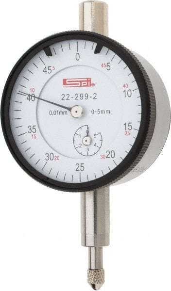 SPI 5mm Range, 0-50 Dial Reading, 0.01mm Grad Dial Drop Indicator 42mm Dial, ...