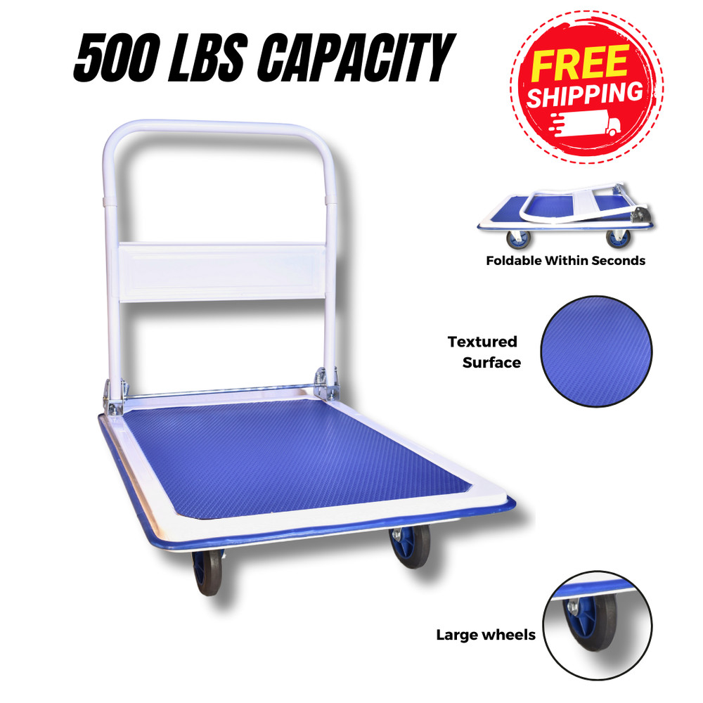 Heavy Duty Dolly - Folding 500 LBS Moving, Shopping, Luggage Solid Construction