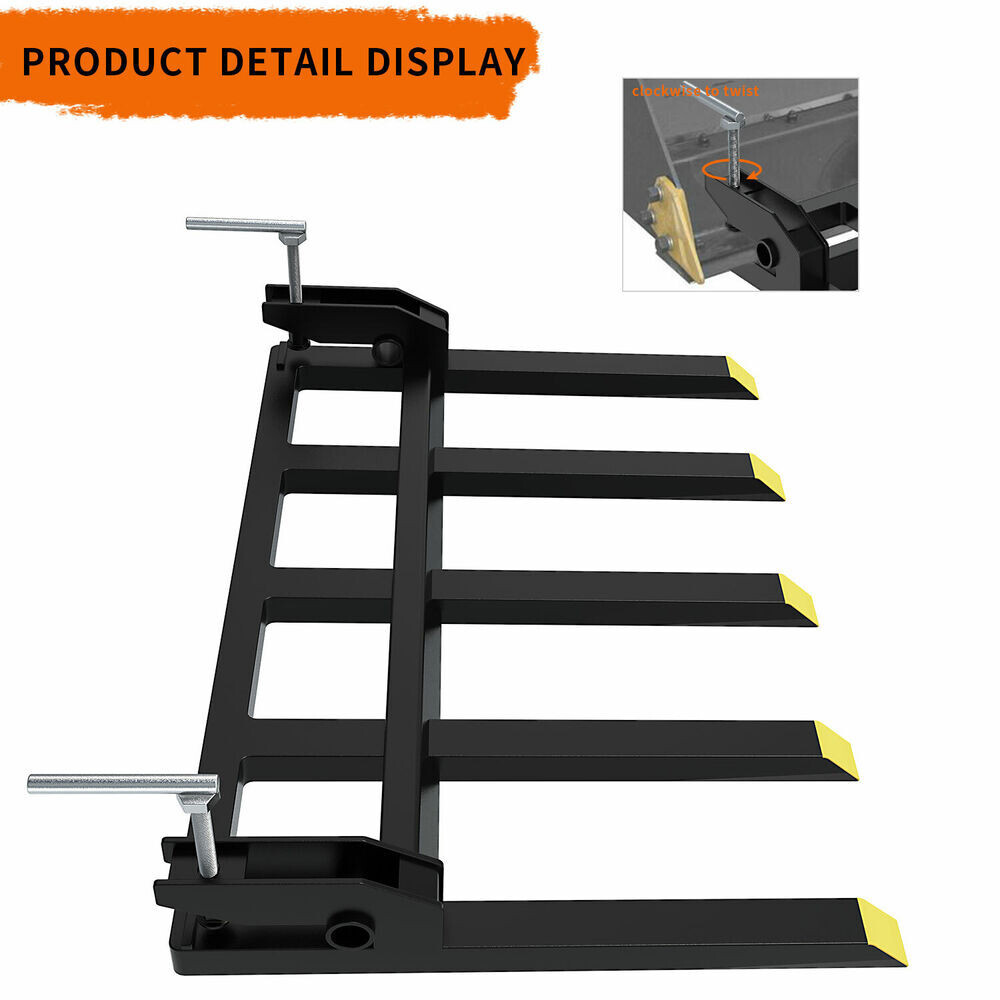 Clamp on Debris Fork for 42" Bucket Pallet fork Attachments Skidsteer Tractor