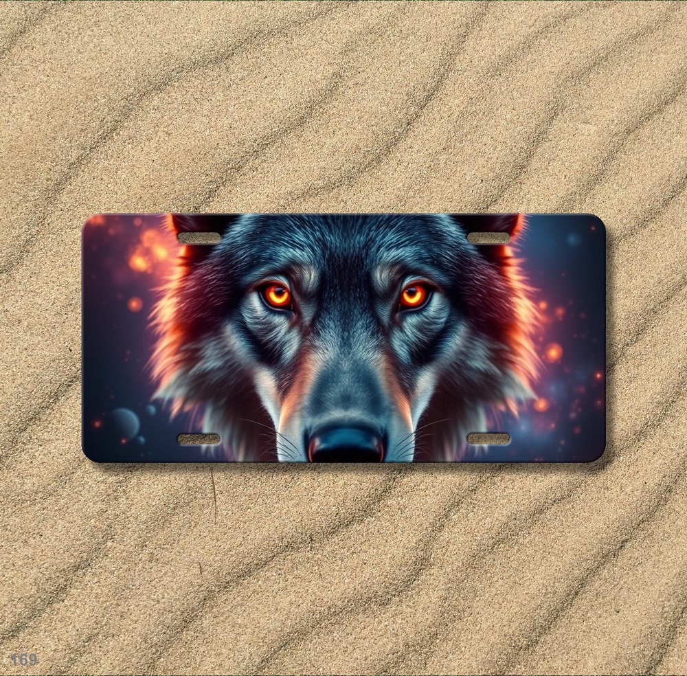 Powerful Wolf License Plate Add Text Auto Tag Gift Idea